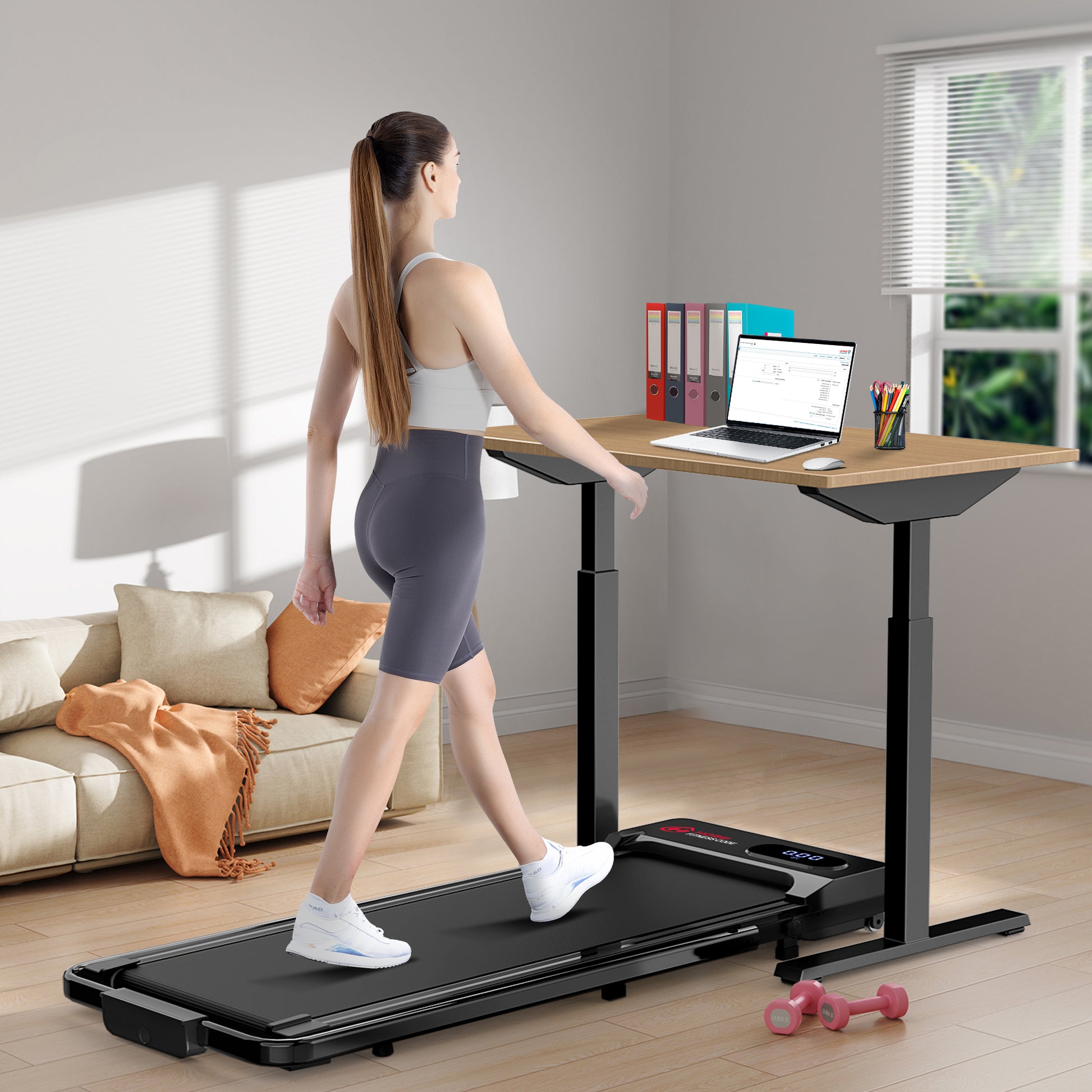 Under Desk Treadmill: Bigzzia 3-in-1, 2.5HP, LED Display