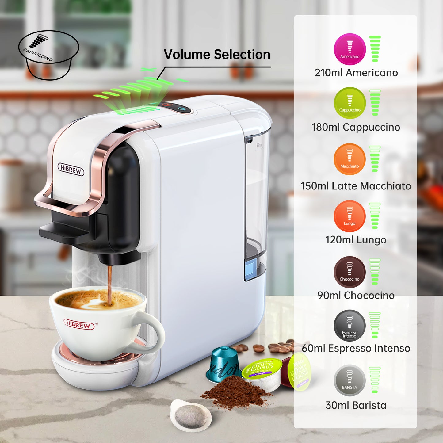 20 Bar HiBREW Coffee Machine - Nespresso, Dolce Gusto, K-Cup