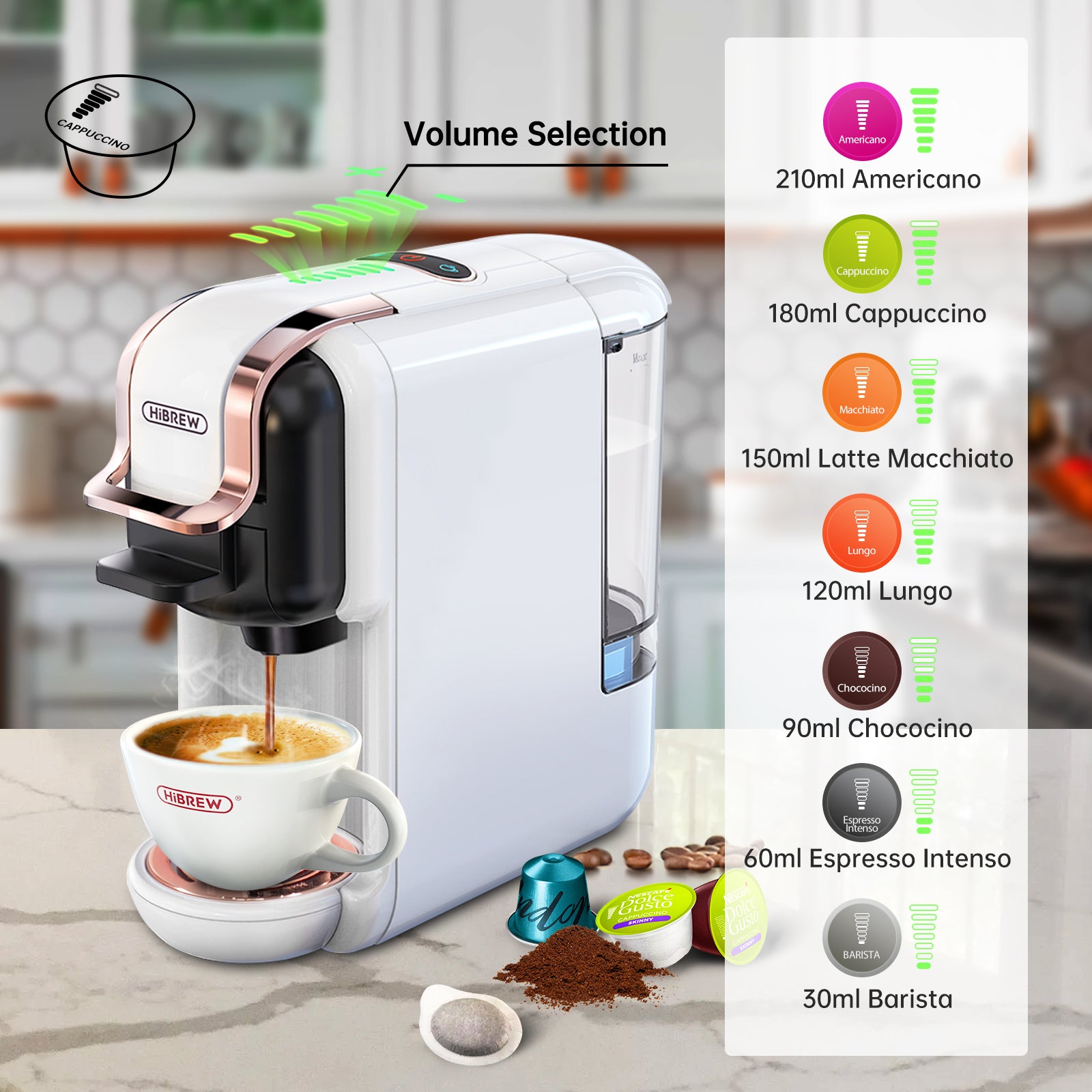 20 Bar HiBREW Coffee Machine - Nespresso, Dolce Gusto, K-Cup