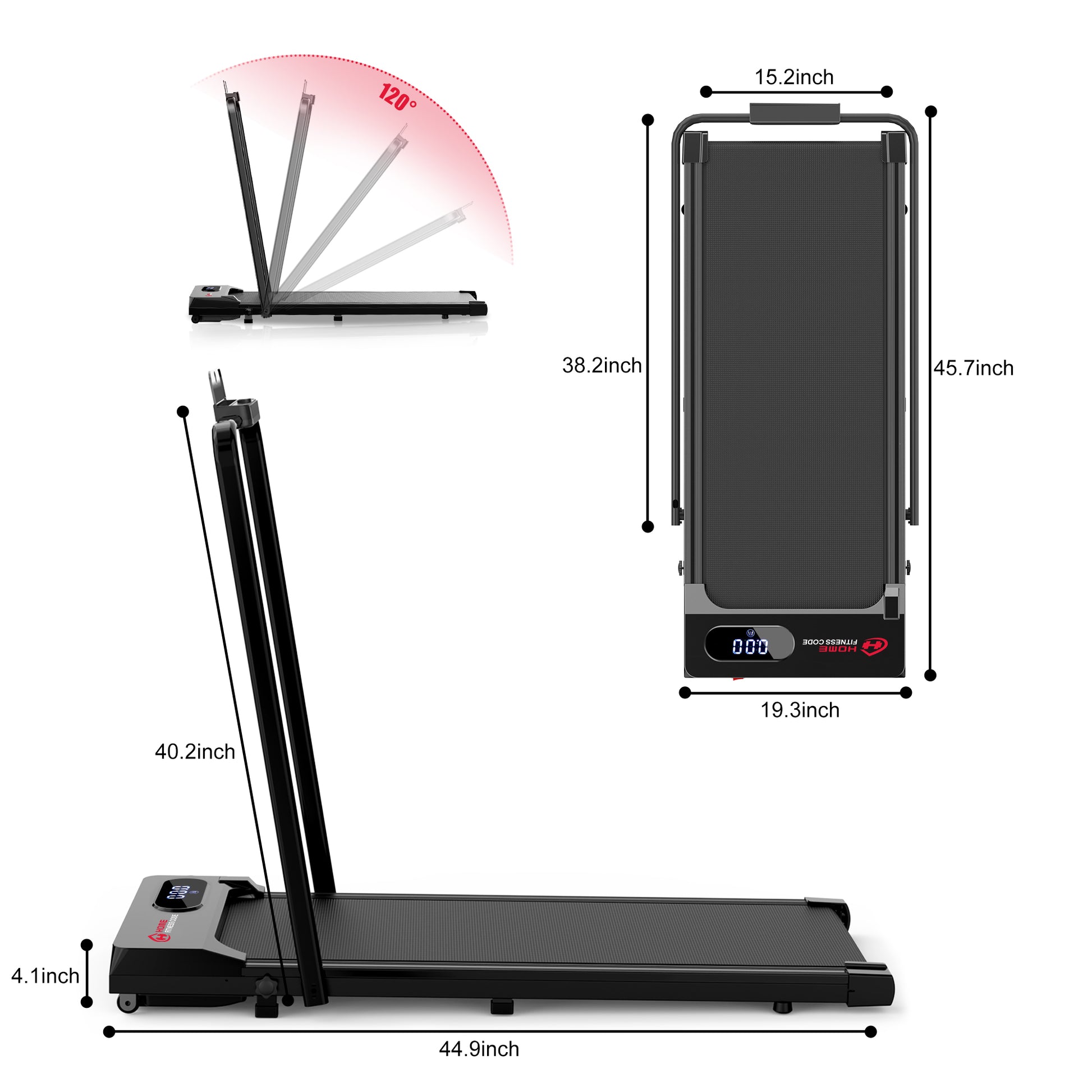Under Desk Treadmill: Bigzzia 3-in-1, 2.5HP, LED Display