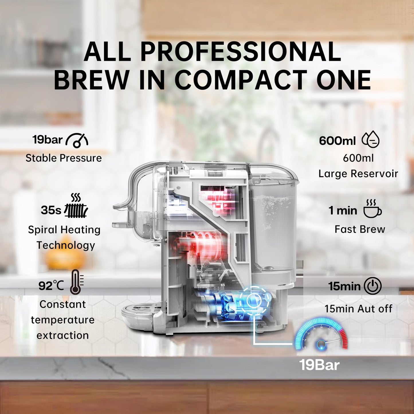 20 Bar HiBREW Coffee Machine - Nespresso, Dolce Gusto, K-Cup