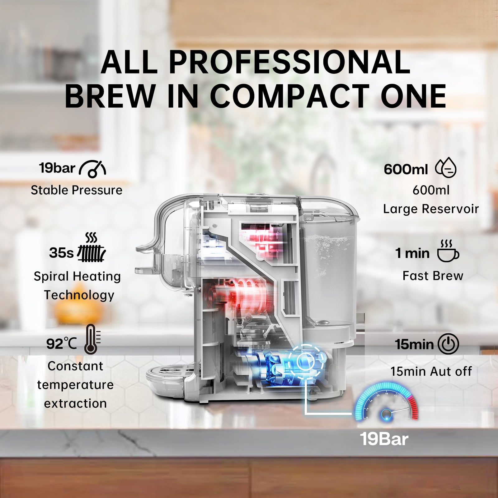 20 Bar HiBREW Coffee Machine - Nespresso, Dolce Gusto, K-Cup