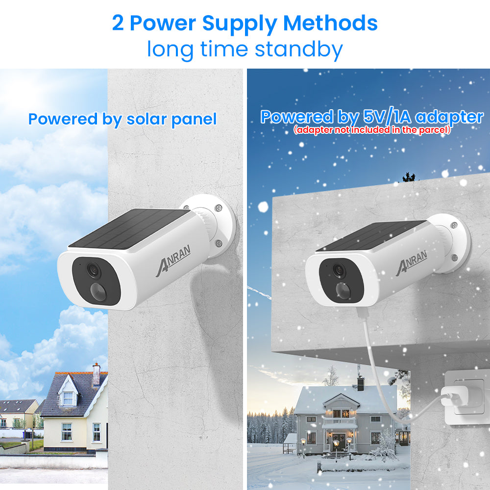 Wireless Solar Security Camera 2K HD with Floodlight & Alarm