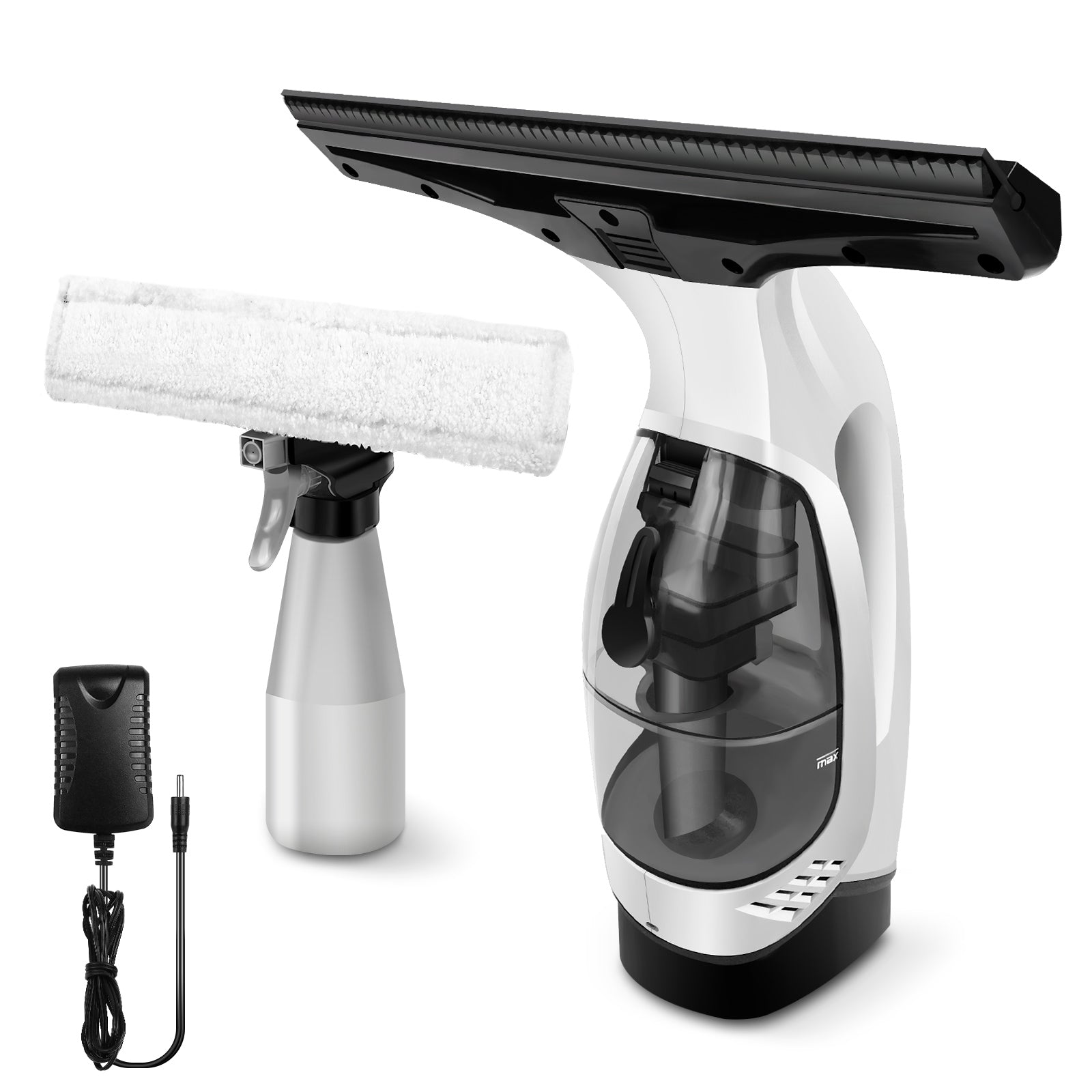 Compact Cordless Window Vac - 28cm Squeegee, 200ml Spray Bottle