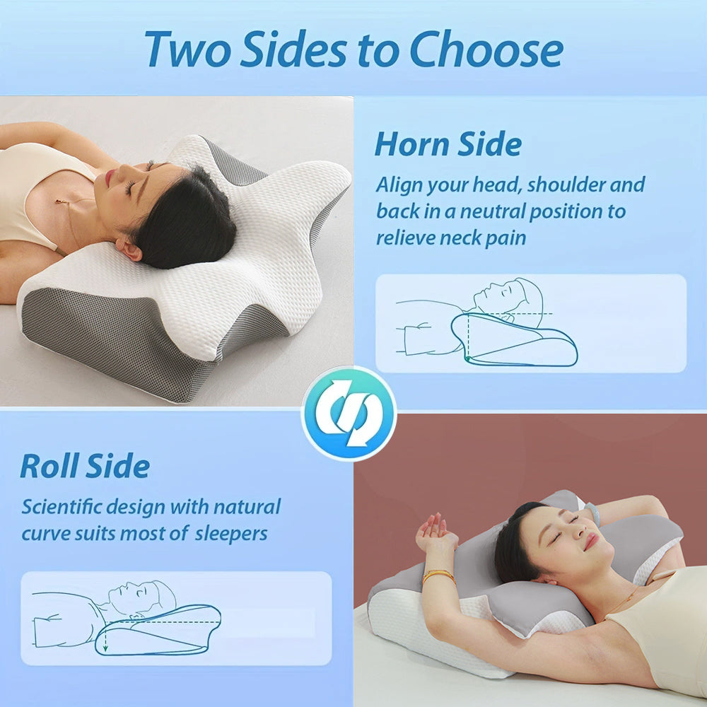 Butterfly Memory Foam Pillow - Cervical Support & Comfort