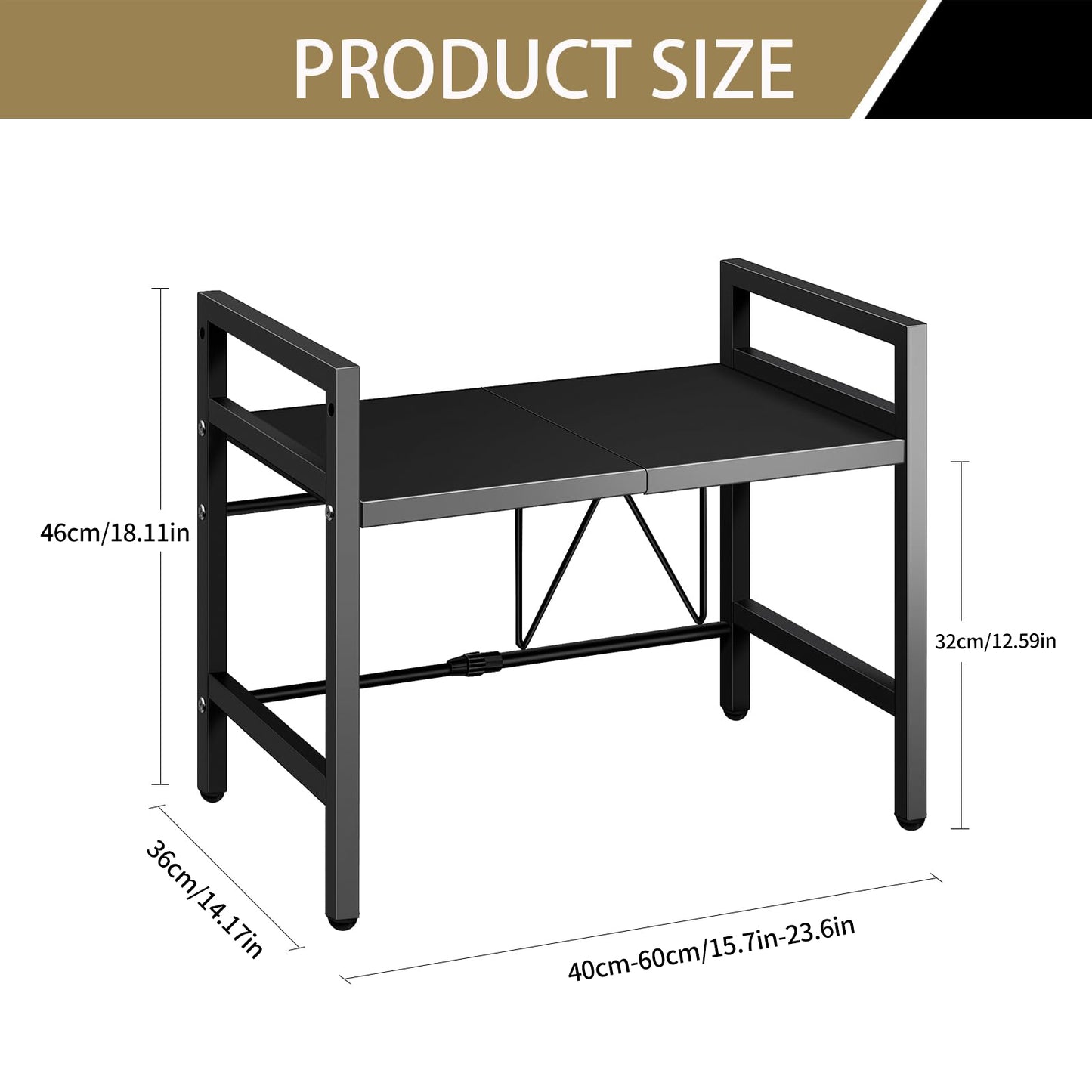Adjustable Microwave Shelf Organizer - Space-Saving Design
