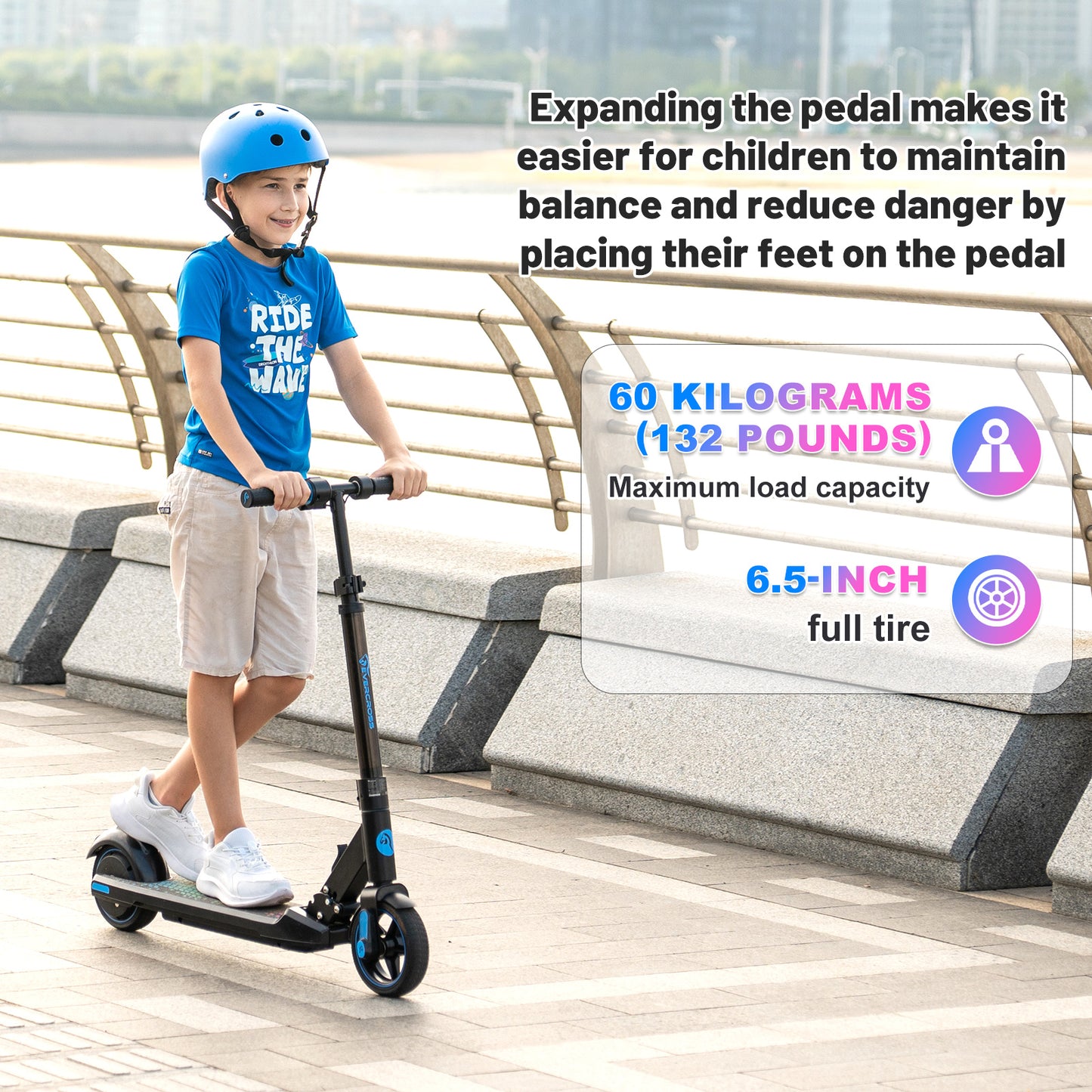 Foldable Kids Electric Scooter - EVERCROSS EV06C, Safe & Fun
