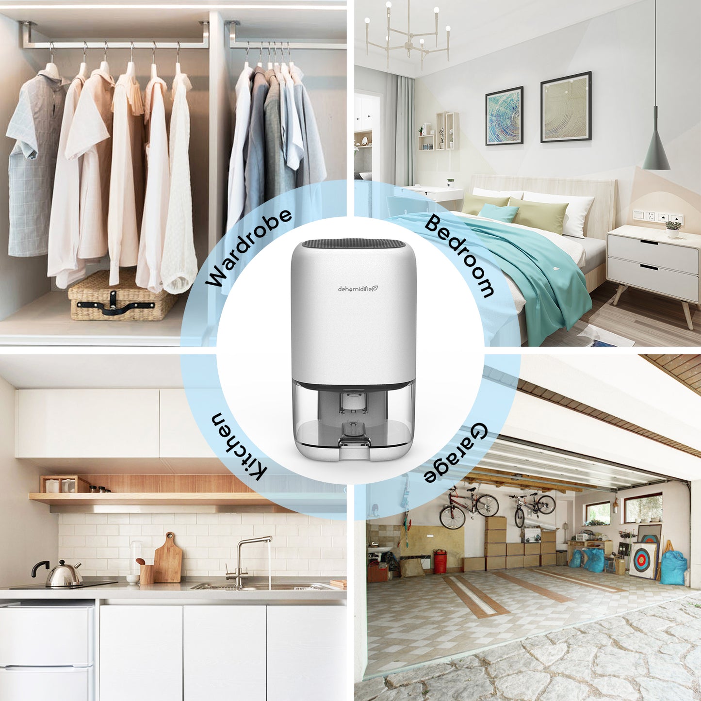 Portable 1000ML Dehumidifier with 7-Color Light, Auto Shut Off