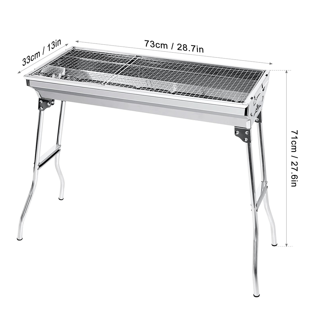 Portable Charcoal Grill Stainless Steel BBQ for Camping