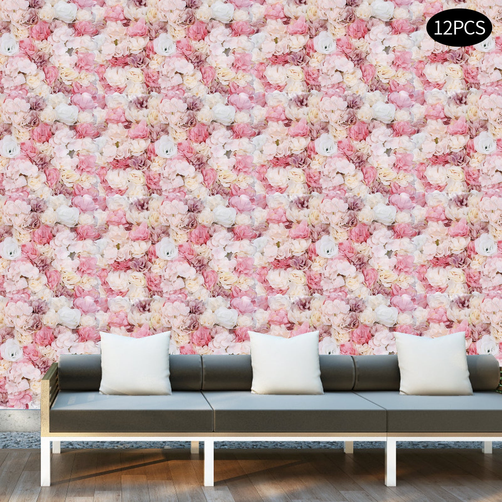 Simulated Pink Flower Wall - Perfect for Weddings & Parties