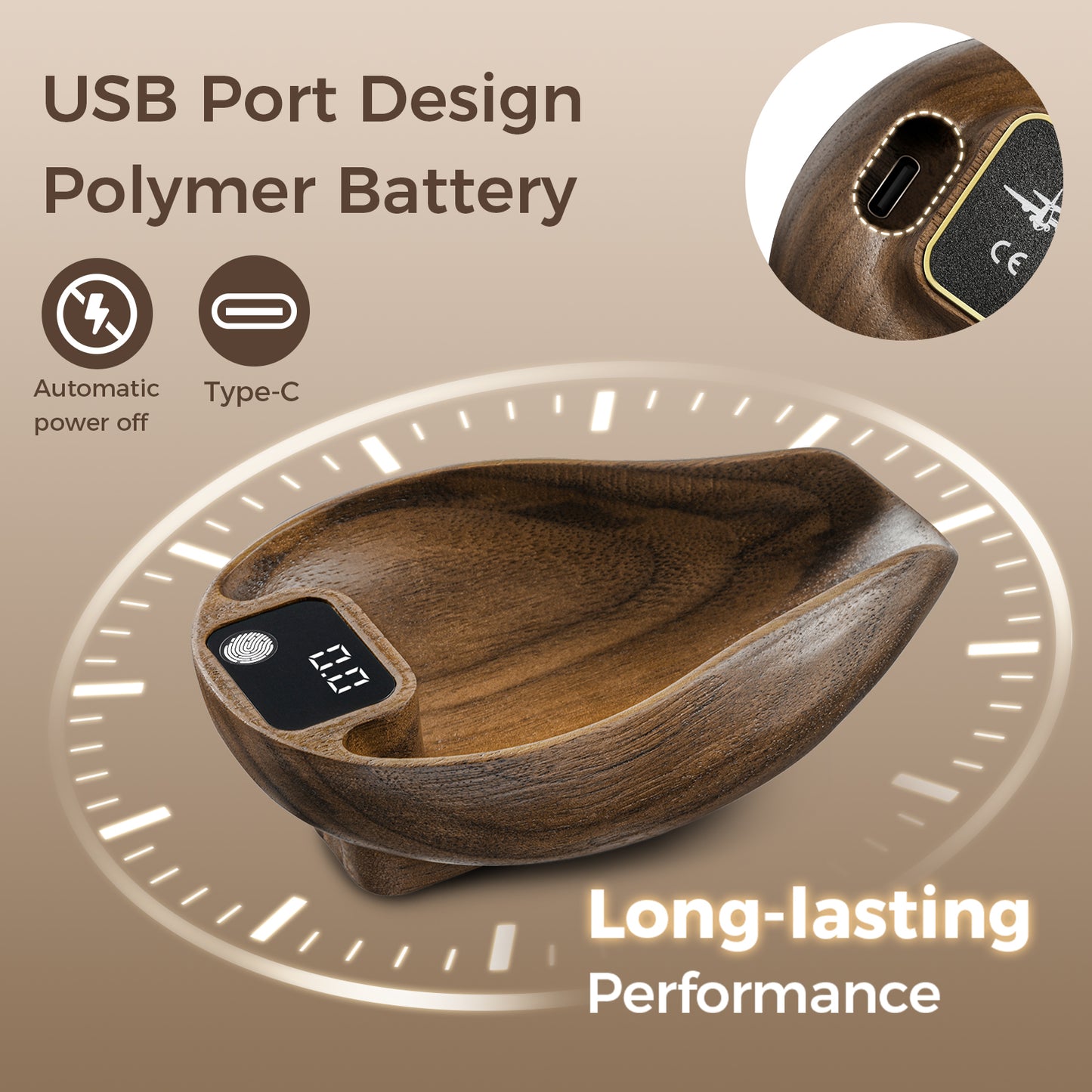 MHW-3BOMBER OVO Coffee Scale Digital Food Kitchen Scale Precise Wooden Bean Scale with Spray Bottle Barista Professional Tool