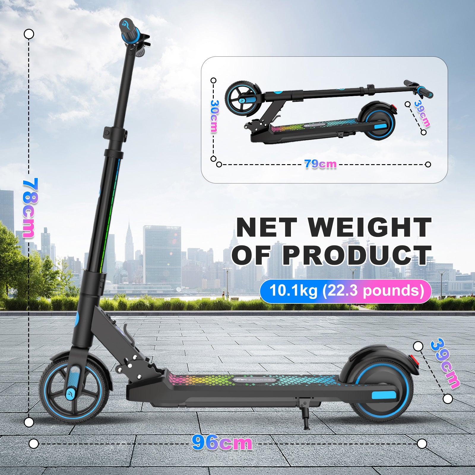 Foldable Kids Electric Scooter - EVERCROSS EV06C, Safe & Fun