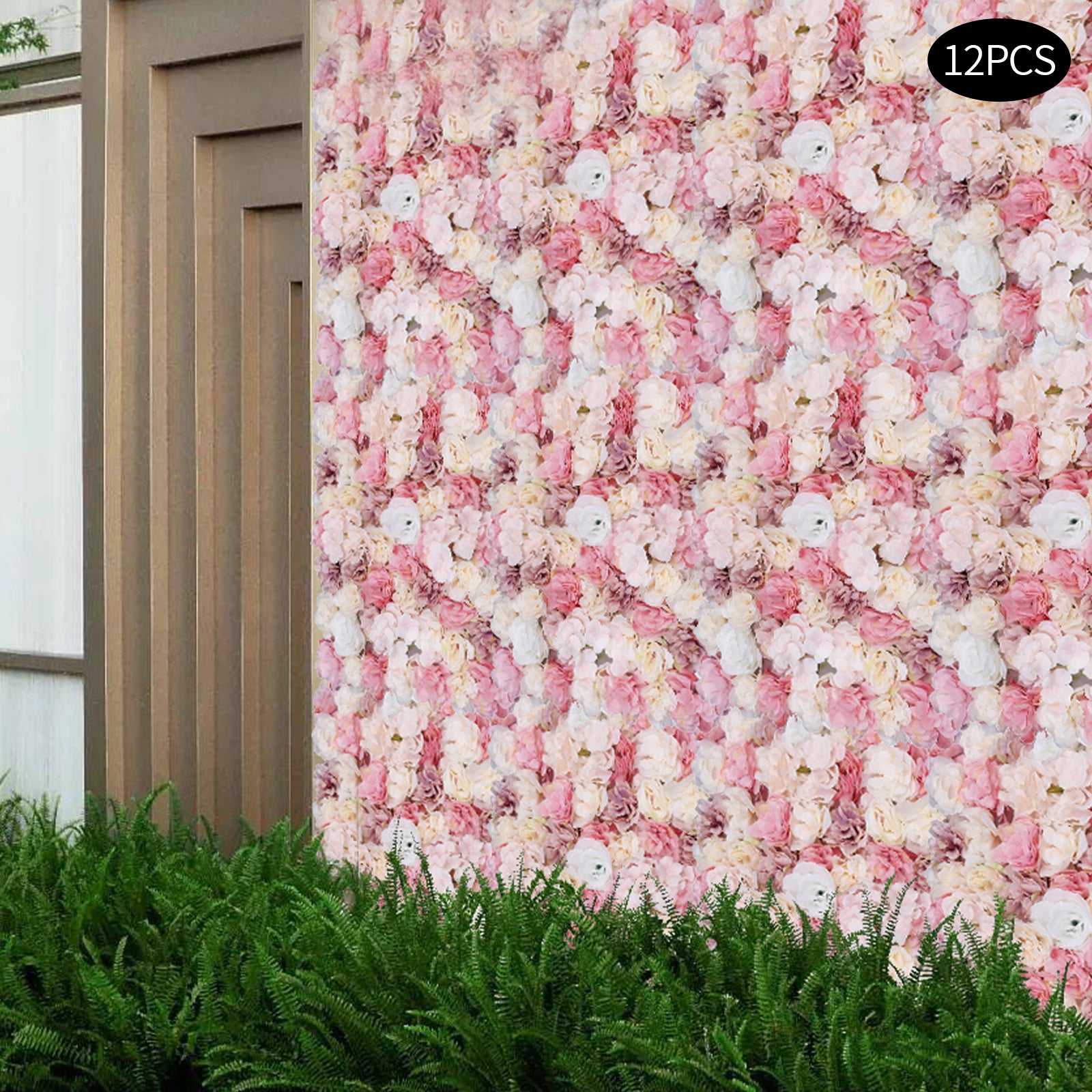Simulated Pink Flower Wall - Perfect for Weddings & Parties