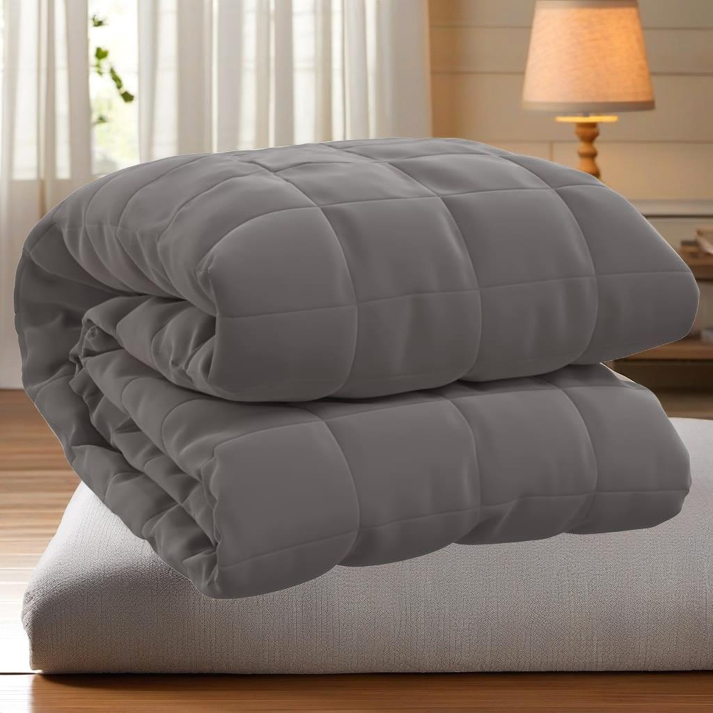 Grey Weighted Blanket 6kg - Single Size Comfort & Relaxation