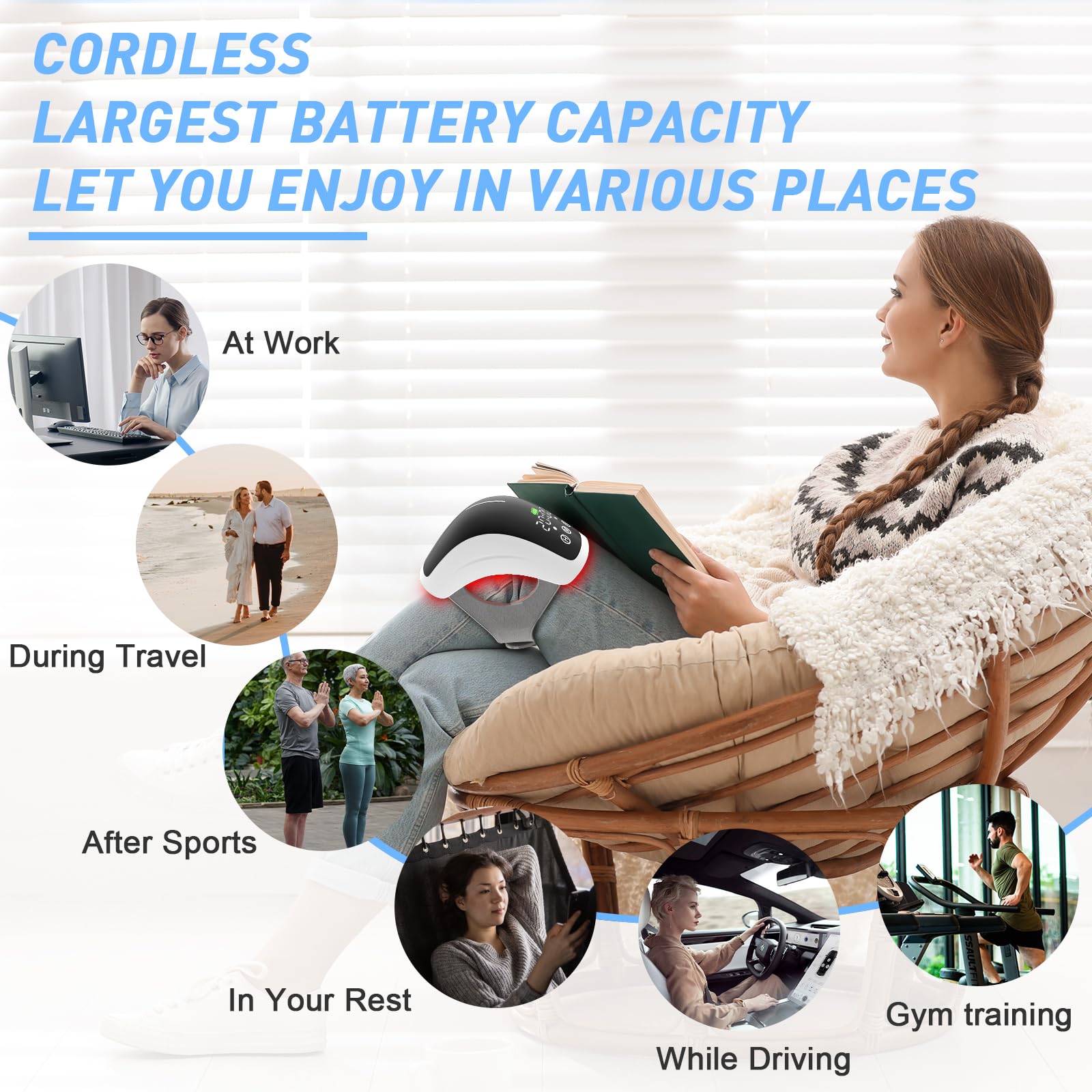 Infrared Knee Massager: Vibration & Cold Laser Therapy