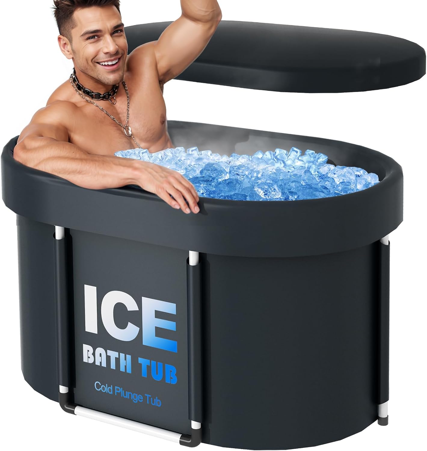 Portable Oval Ice Bath Tub - 450L Cold Plunge for Recovery