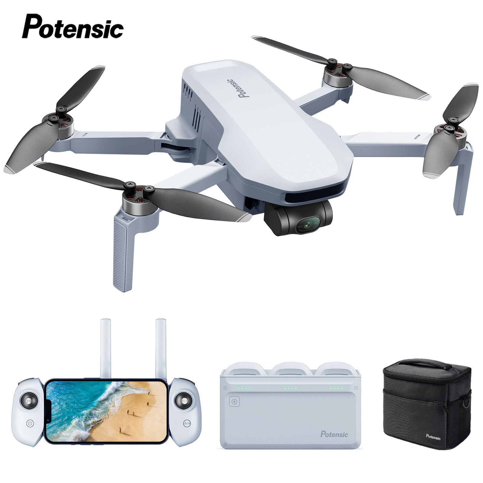 Mini Drone 4K Potensic C0: GPS, 3-Axis Gimbal, Beginner Friendly