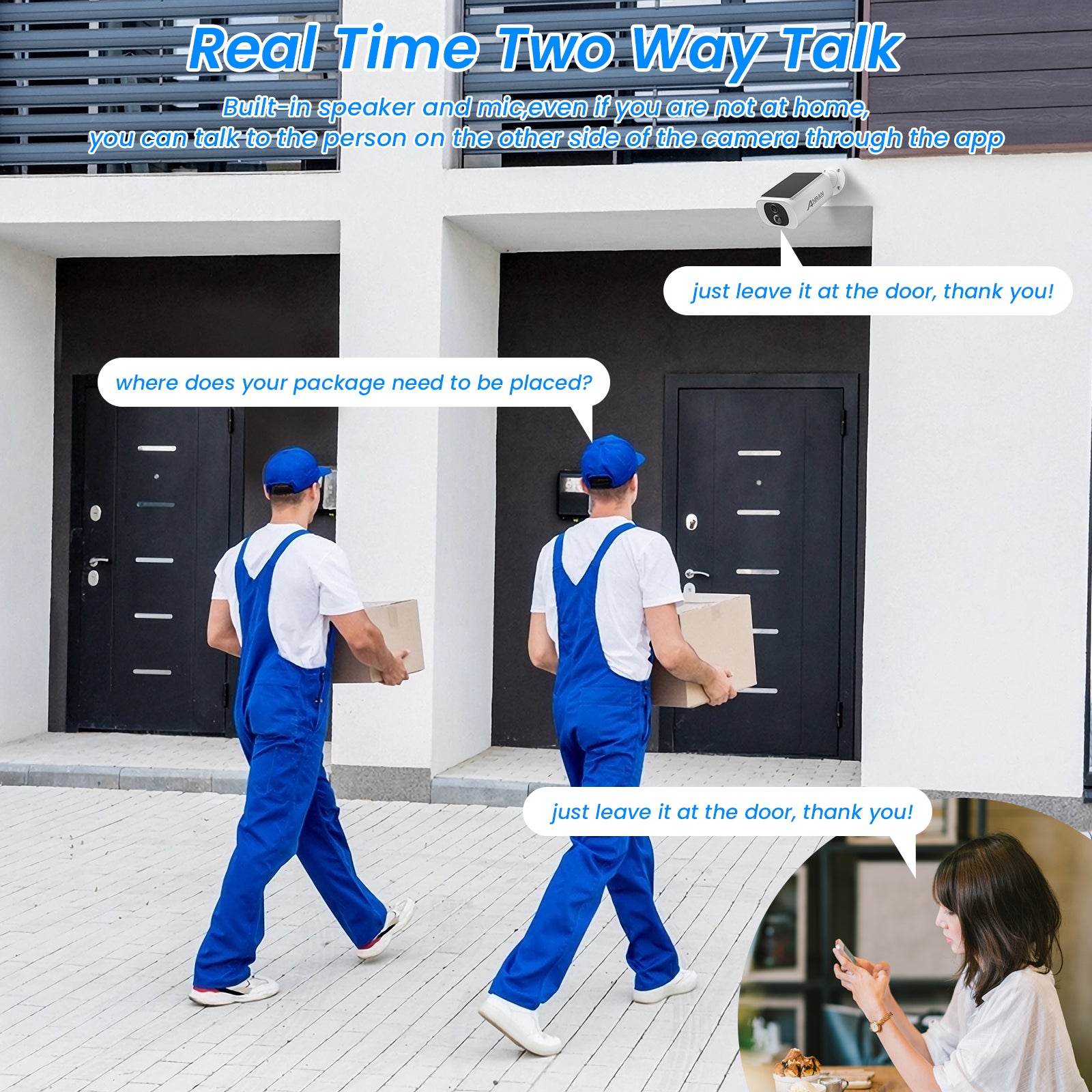 Wireless Solar Security Camera 2K HD with Floodlight & Alarm