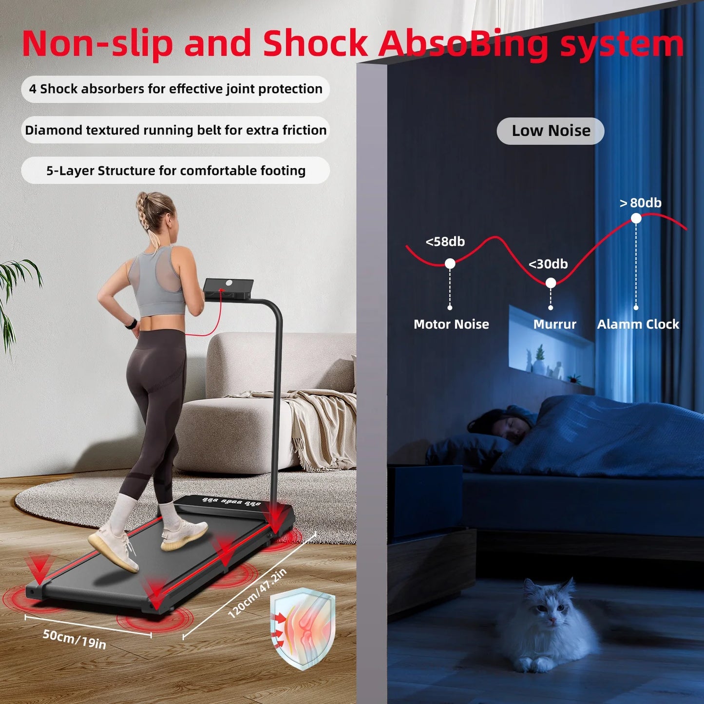 Folding Walking Pad: Portable Under Desk Treadmill for Home