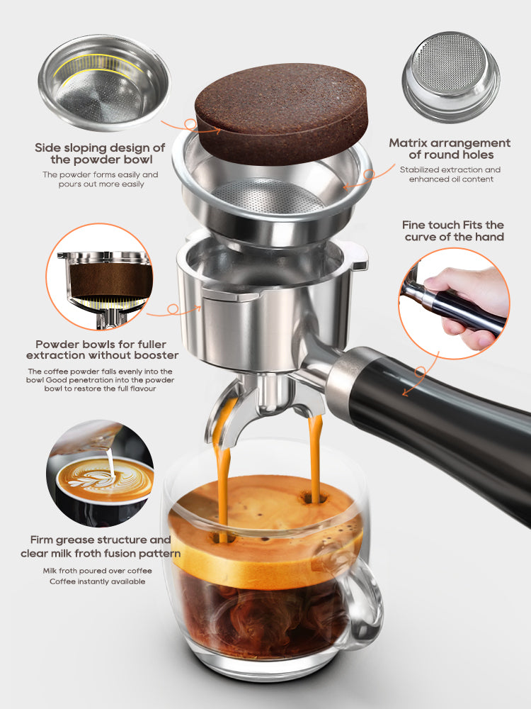 HiBREW 20Bar Espresso Machine: Adjustable Temp, 58mm Portafilter