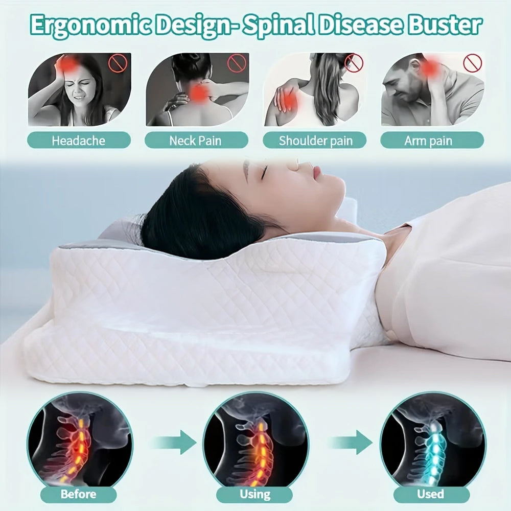 Butterfly Memory Foam Pillow - Cervical Support & Comfort