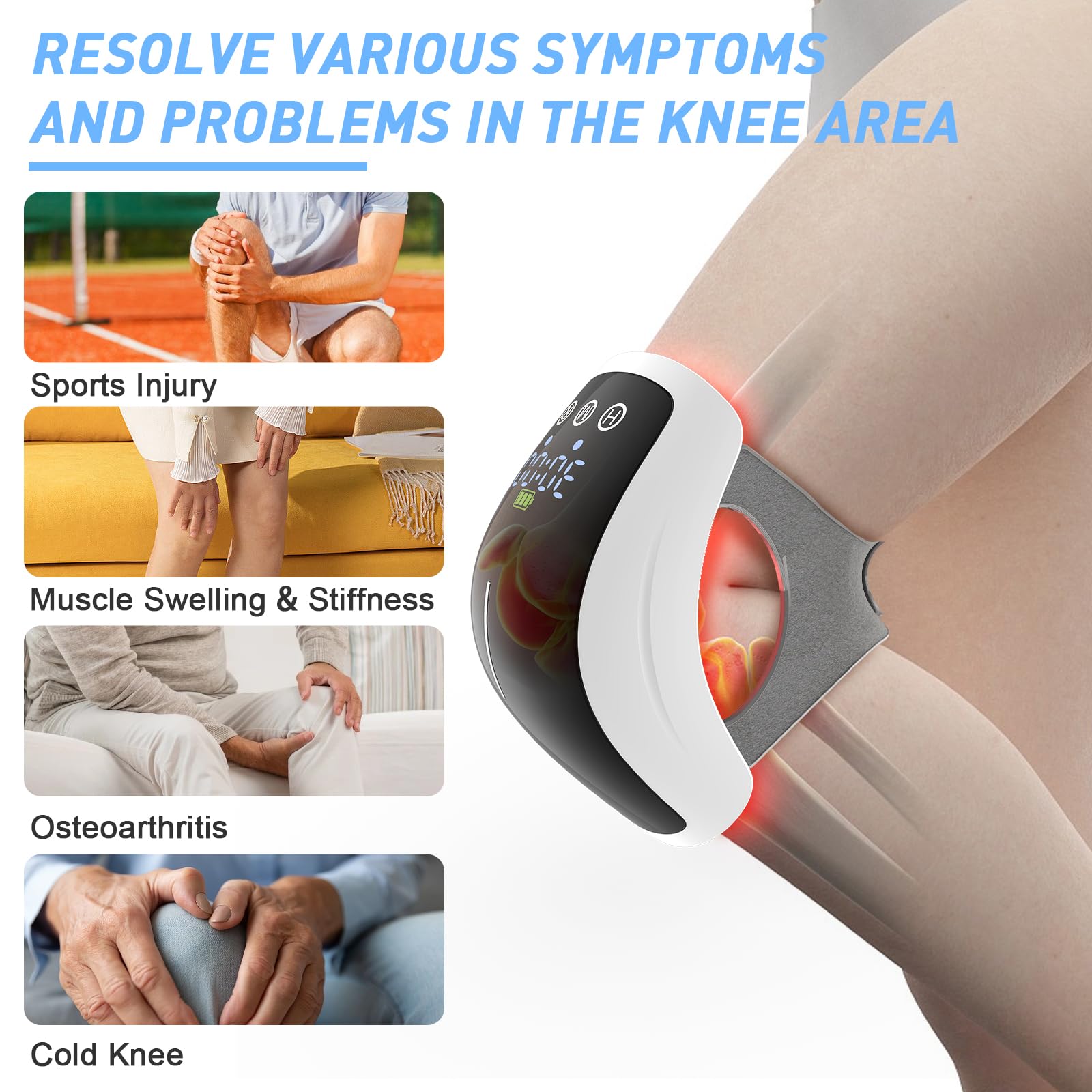 Infrared Knee Massager: Vibration & Cold Laser Therapy