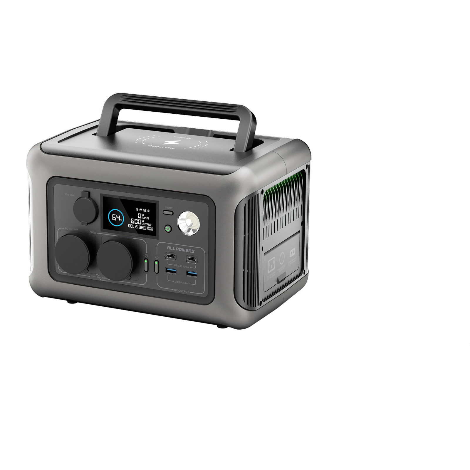 ALLPOWERS Portable Power Station R600, 299Wh LiFeP04 Battery with 2x 600W (1200W Surge) AC Outlets for Outdoor Camping RV Home