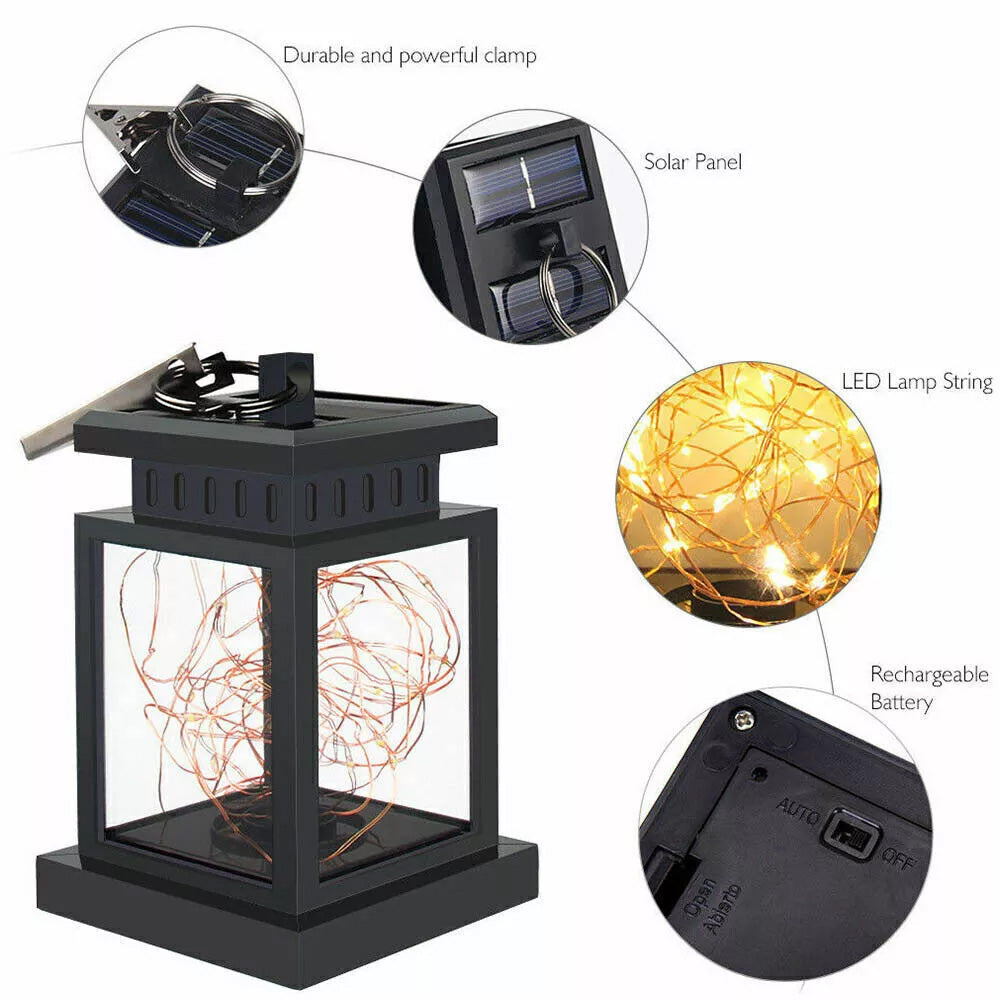 LED Solar Hanging Lanterns - Waterproof Outdoor Garden Lights