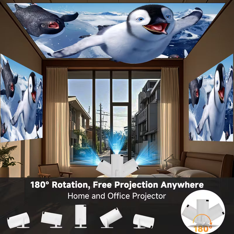 Portable Mini Projector Support 4K UHD