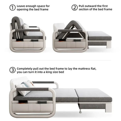 Folding Sofa Bed with Storage Box & Latex Support