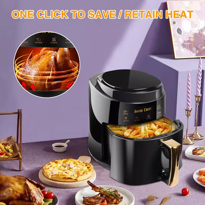 8L Black Portable Air Fryer Oven