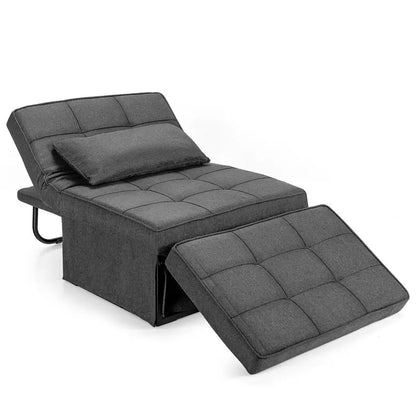 4-in-1 Convertible Sofa Bed &amp; Folding Ottoman Sleeper