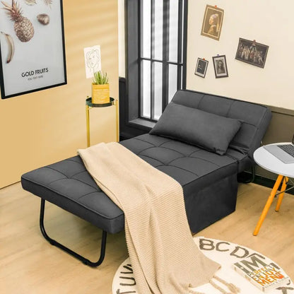 4-in-1 Convertible Sofa Bed &amp; Folding Ottoman Sleeper