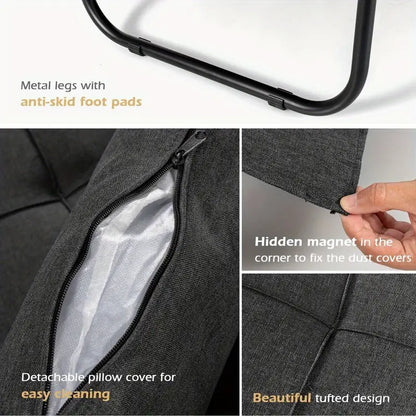 4-in-1 Convertible Sofa Bed &amp; Folding Ottoman Sleeper