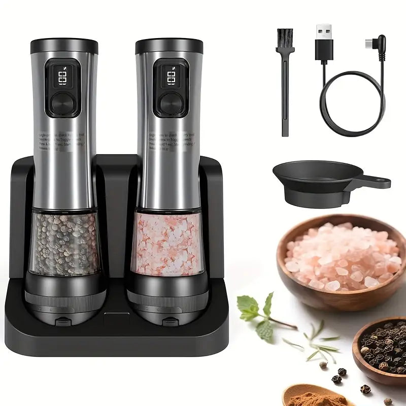 Electric Salt and Pepper Grinder Set