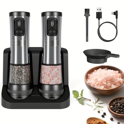Electric Salt and Pepper Grinder Set