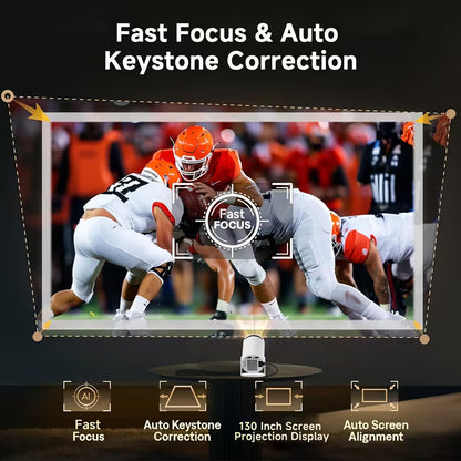 Portable Mini Projector Support 4K UHD