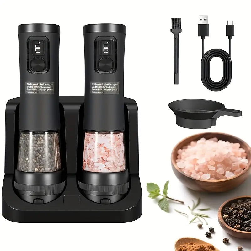 Electric Salt and Pepper Grinder Set
