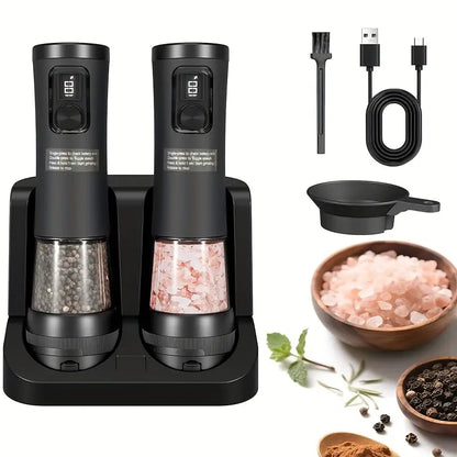 Electric Salt and Pepper Grinder Set