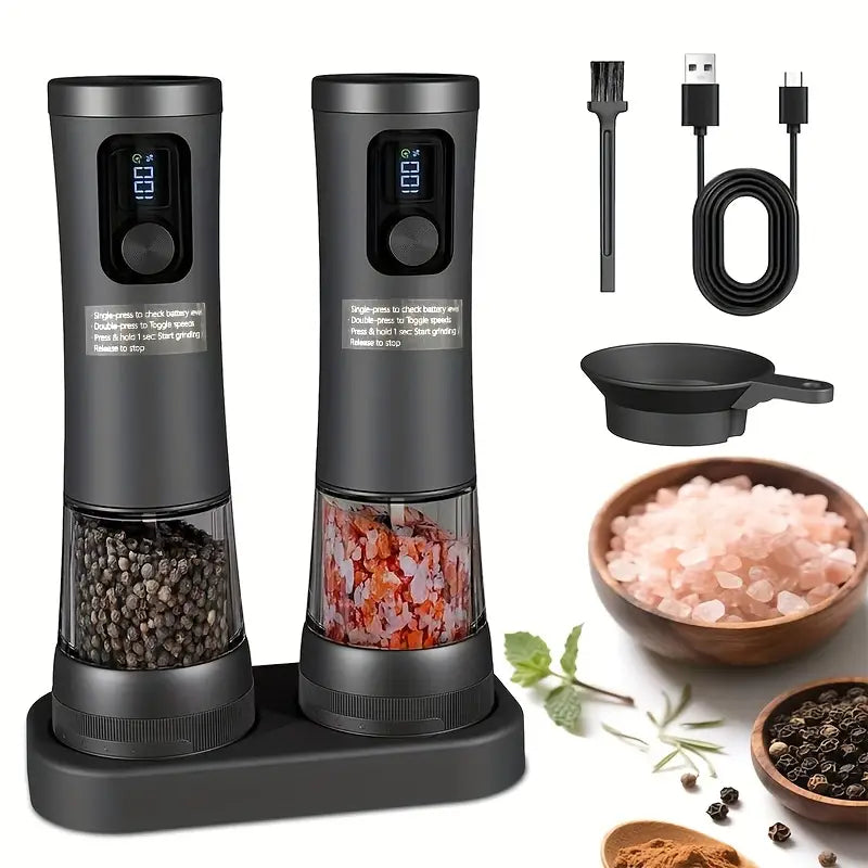 Electric Salt and Pepper Grinder Set