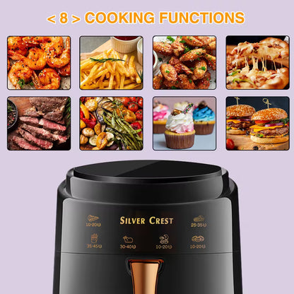 8L Black Portable Air Fryer Oven