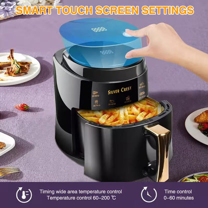 8L Black Portable Air Fryer Oven