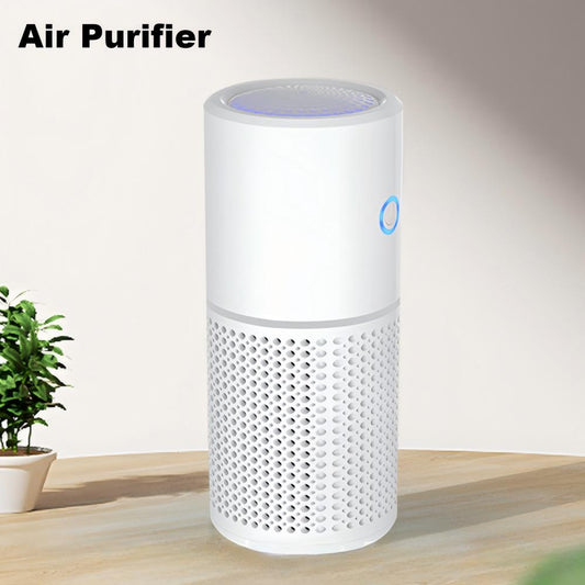 Mini Air Purifier HEPA Filter & Activated Carbon Deodorizer Dust Smoke Removal USB-Powered Desktop Air Purifier Car Air Cleaner