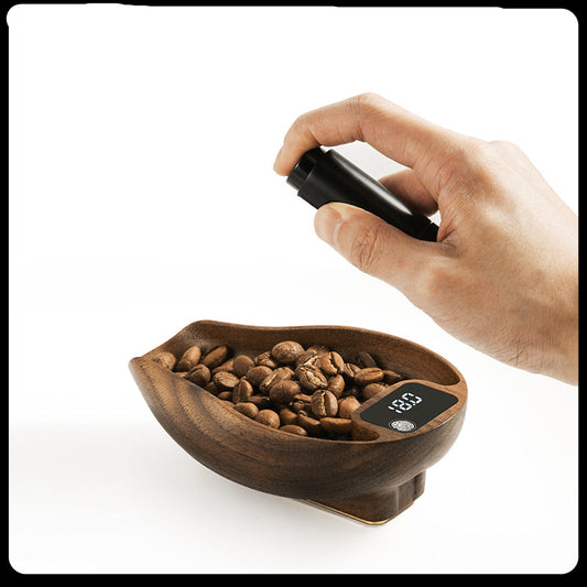 MHW-3BOMBER OVO Coffee Scale Digital Food Kitchen Scale Precise Wooden Bean Scale with Spray Bottle Barista Professional Tool