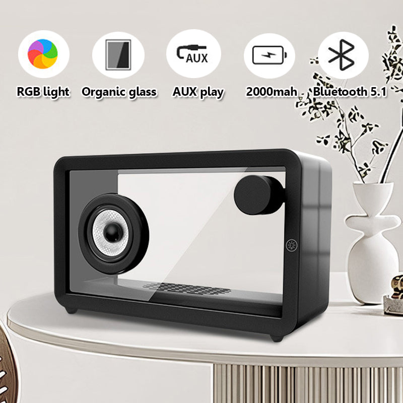 Wireless Bluetooth Speaker: Organic Glass, RGB, AUX Support