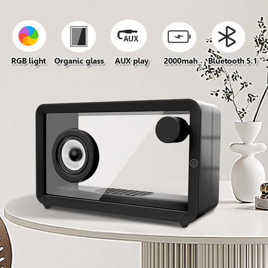 Wireless Bluetooth Speaker: Organic Glass, RGB, AUX Support