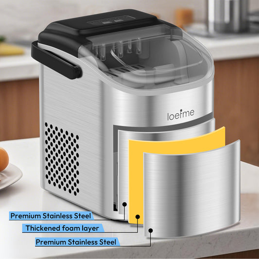 Mini Automatic Ice Maker - 12kg/Day, Dual Ice Sizes