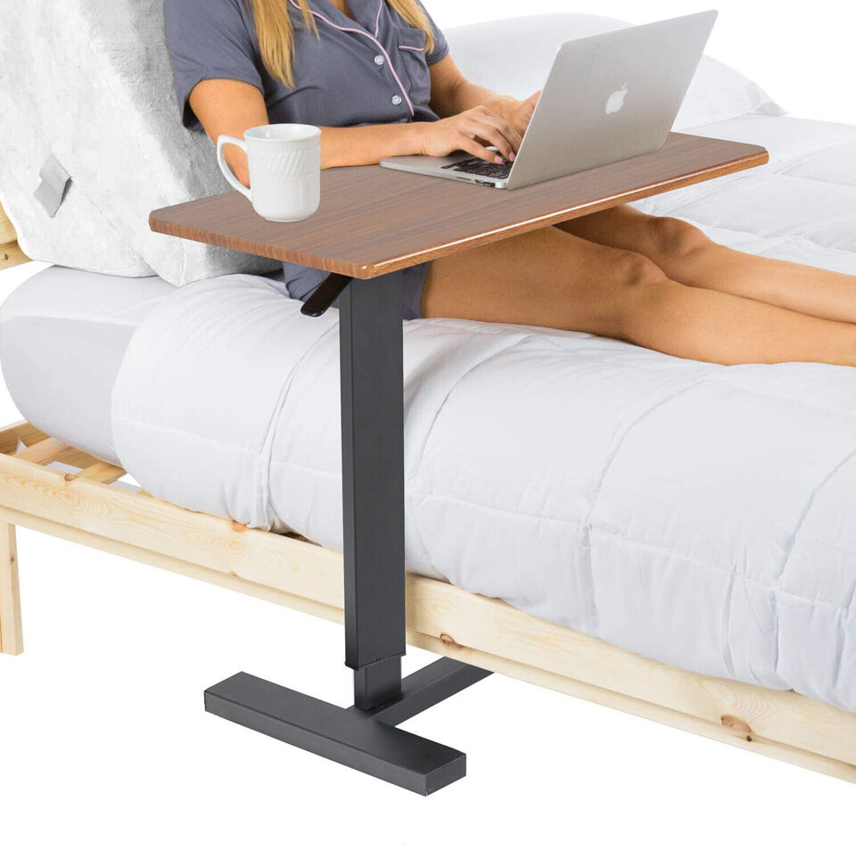 Adjustable Laptop Desk - Rolling Overbed Table with Wheels