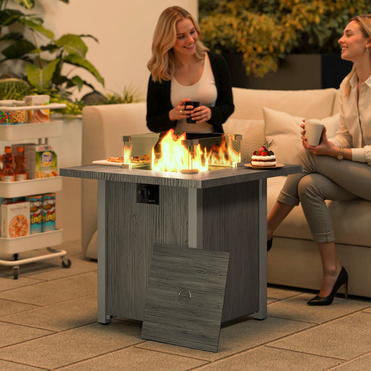 Outsunny 40,000 BTU Gas Fire Pit Table - Elegant Outdoor Heating