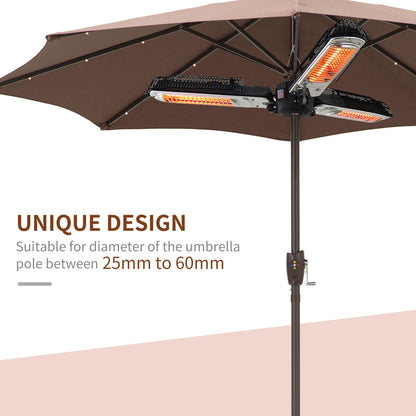 2000W Electric Parasol Heater - Infrared Warmth for Patios